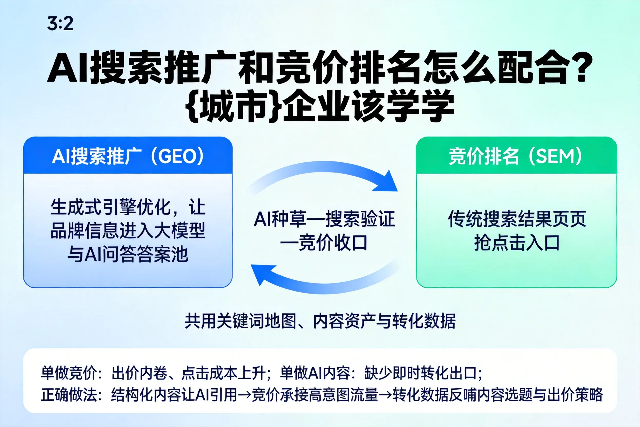 AI搜索推广和竞价排名怎么配合？锡林郭勒企业该学学