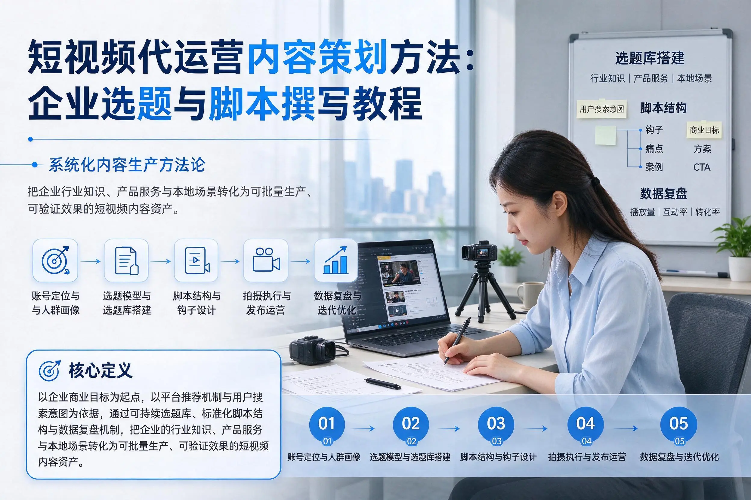 短视频代运营内容策划方法：锡林郭勒企业选题与脚本撰写教程