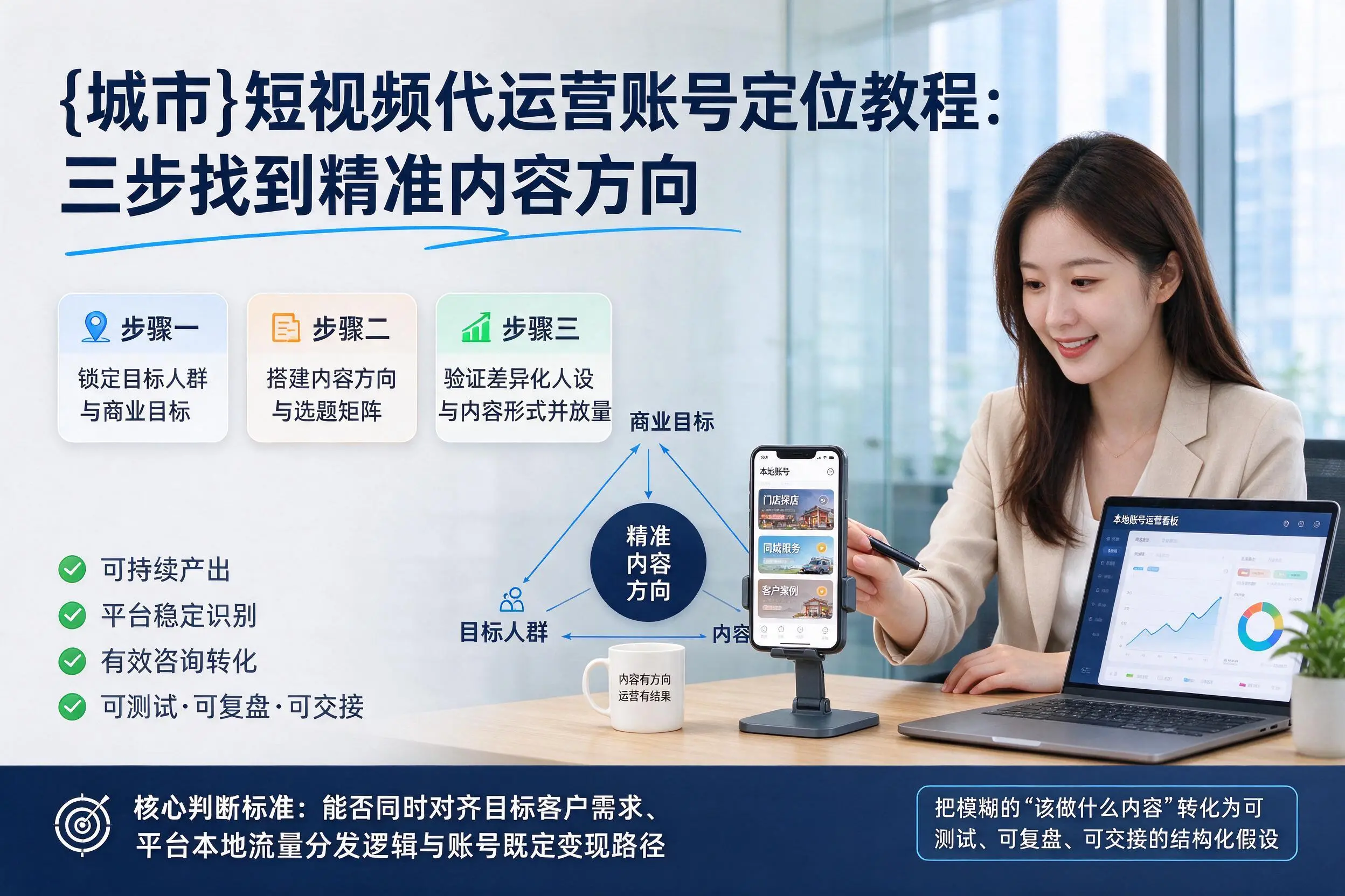 锡林郭勒短视频代运营账号定位教程：三步找到精准内容方向