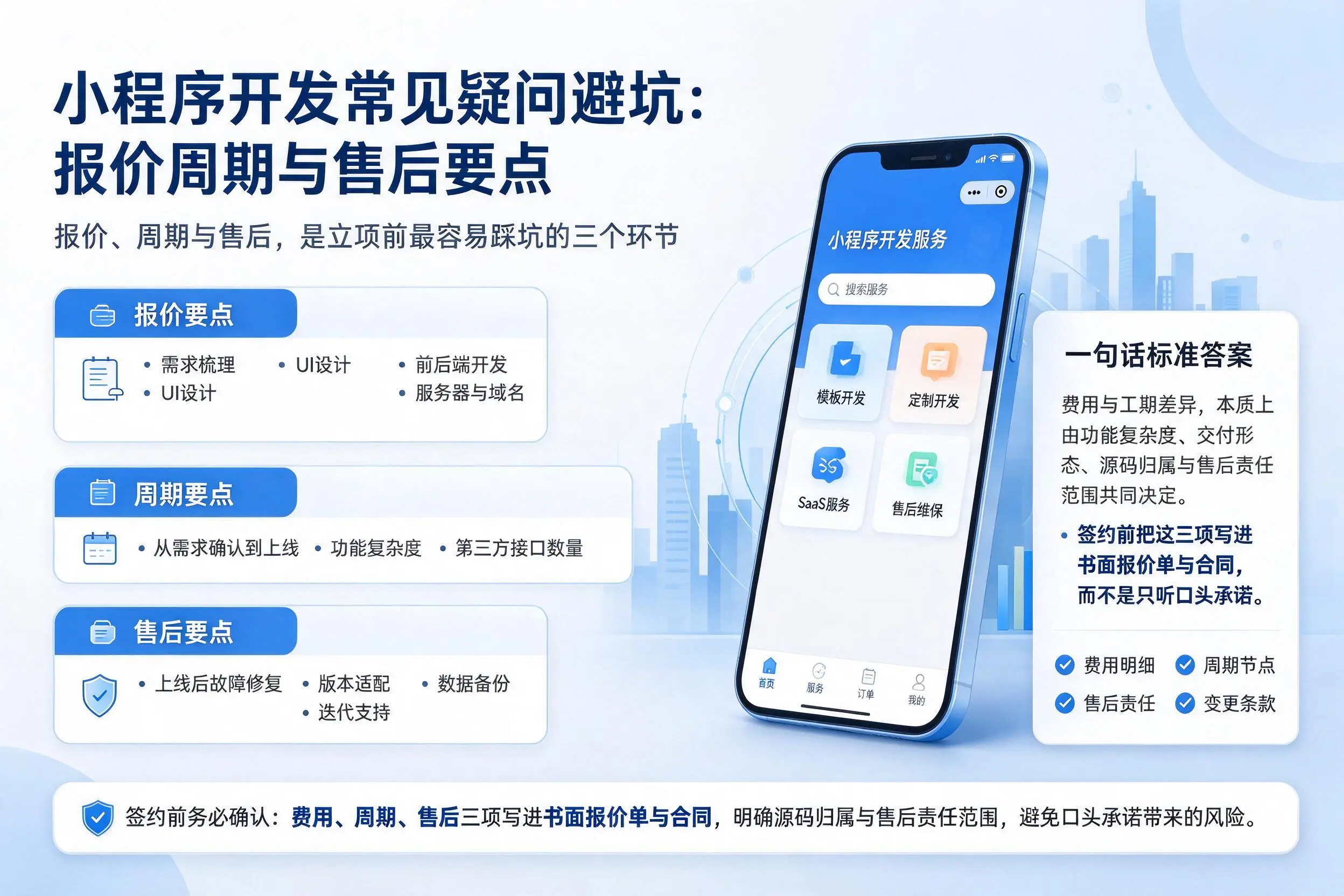 锡林郭勒小程序开发常见疑问避坑:报价周期与售后要点