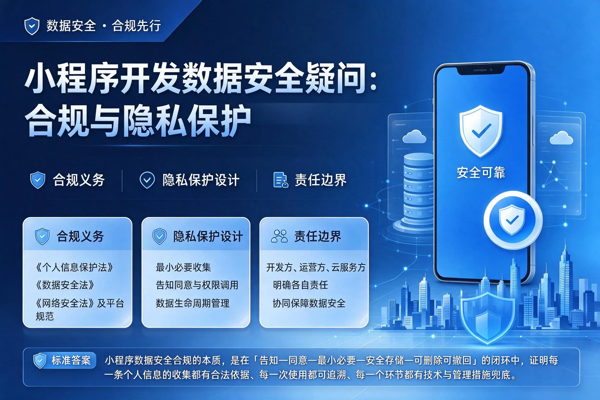 锡林郭勒小程序开发数据安全疑问:合规与隐私保护