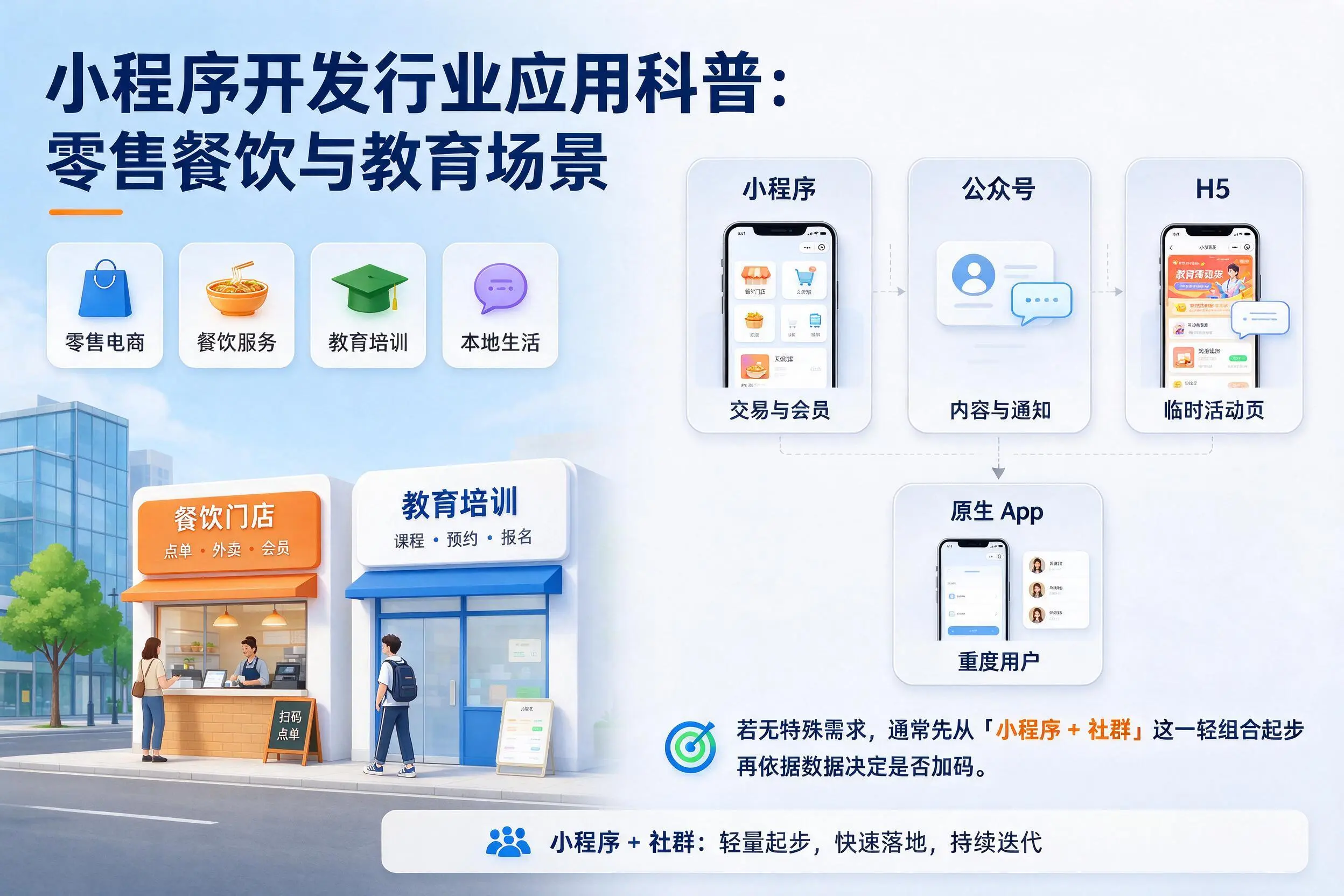 锡林郭勒小程序开发行业应用科普:零售餐饮与教育场景
