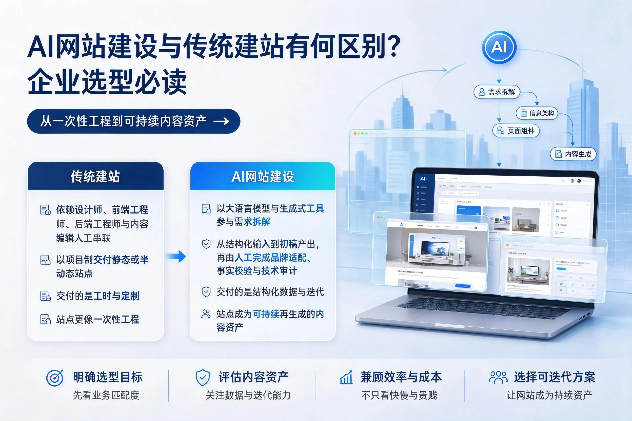 AI网站建设与传统建站有何区别?锡林郭勒企业选型必读