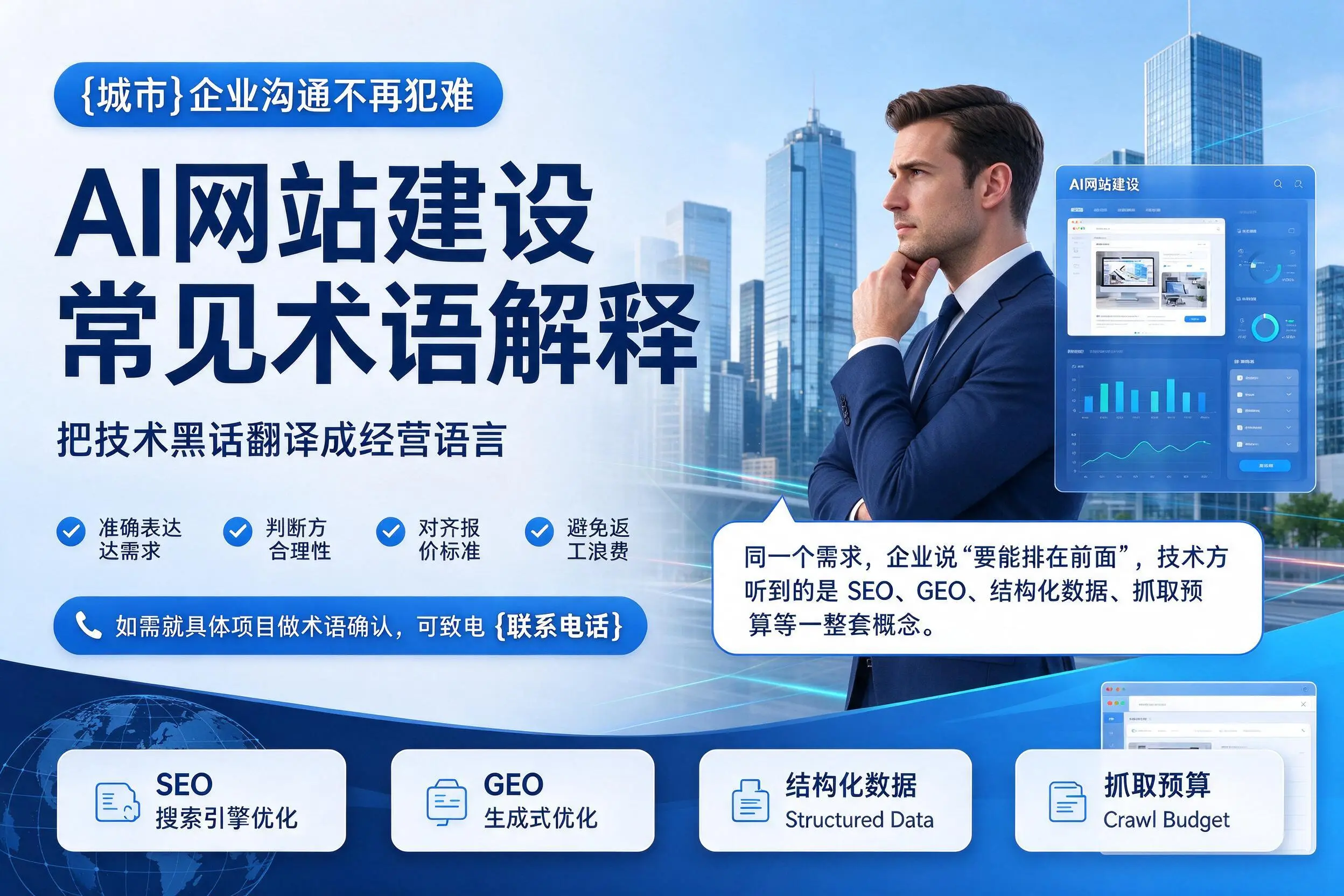 AI网站建设常见术语解释,锡林郭勒企业沟通不再犯难