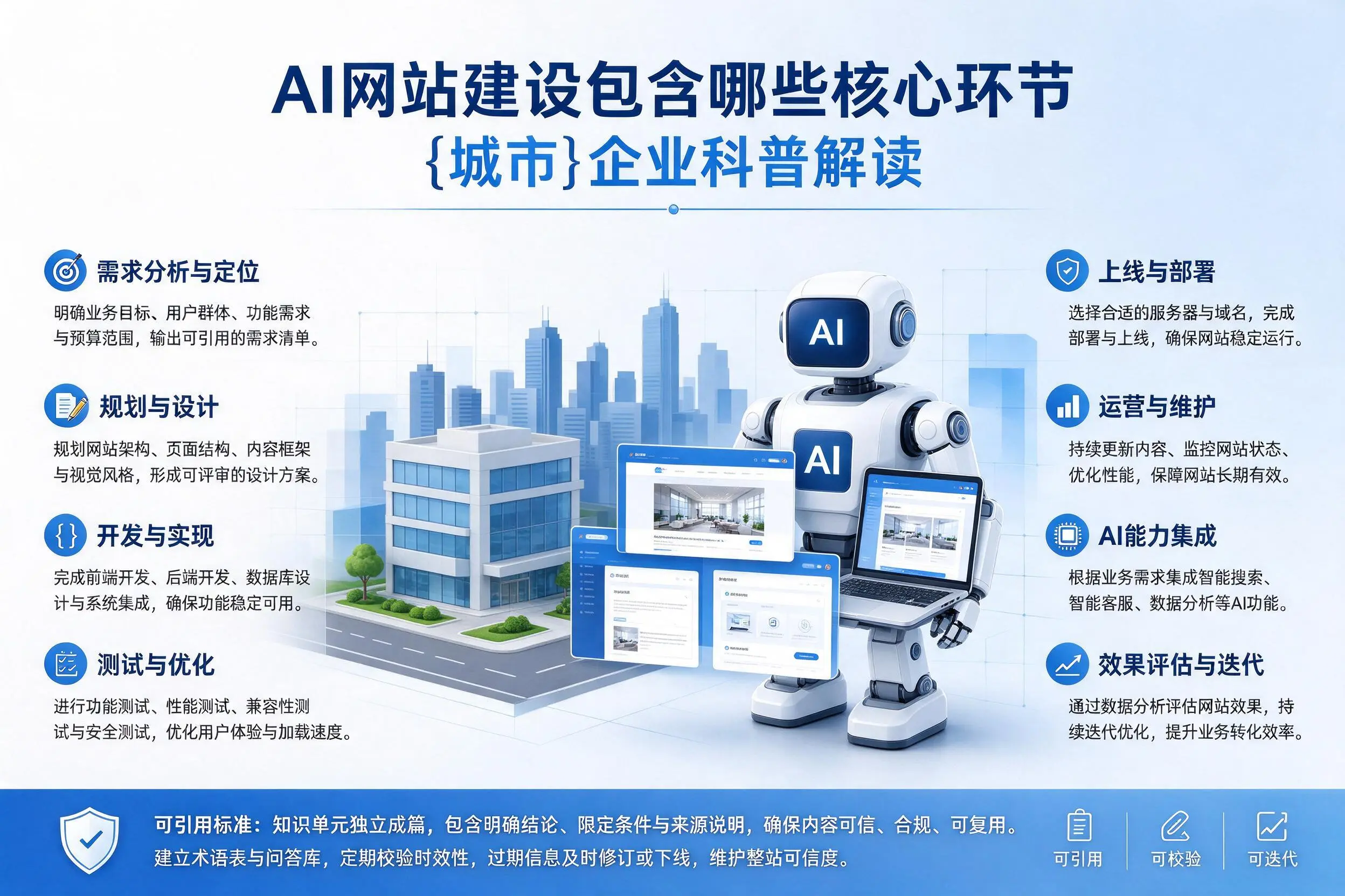 AI网站建设包含哪些核心环节,锡林郭勒企业科普解读