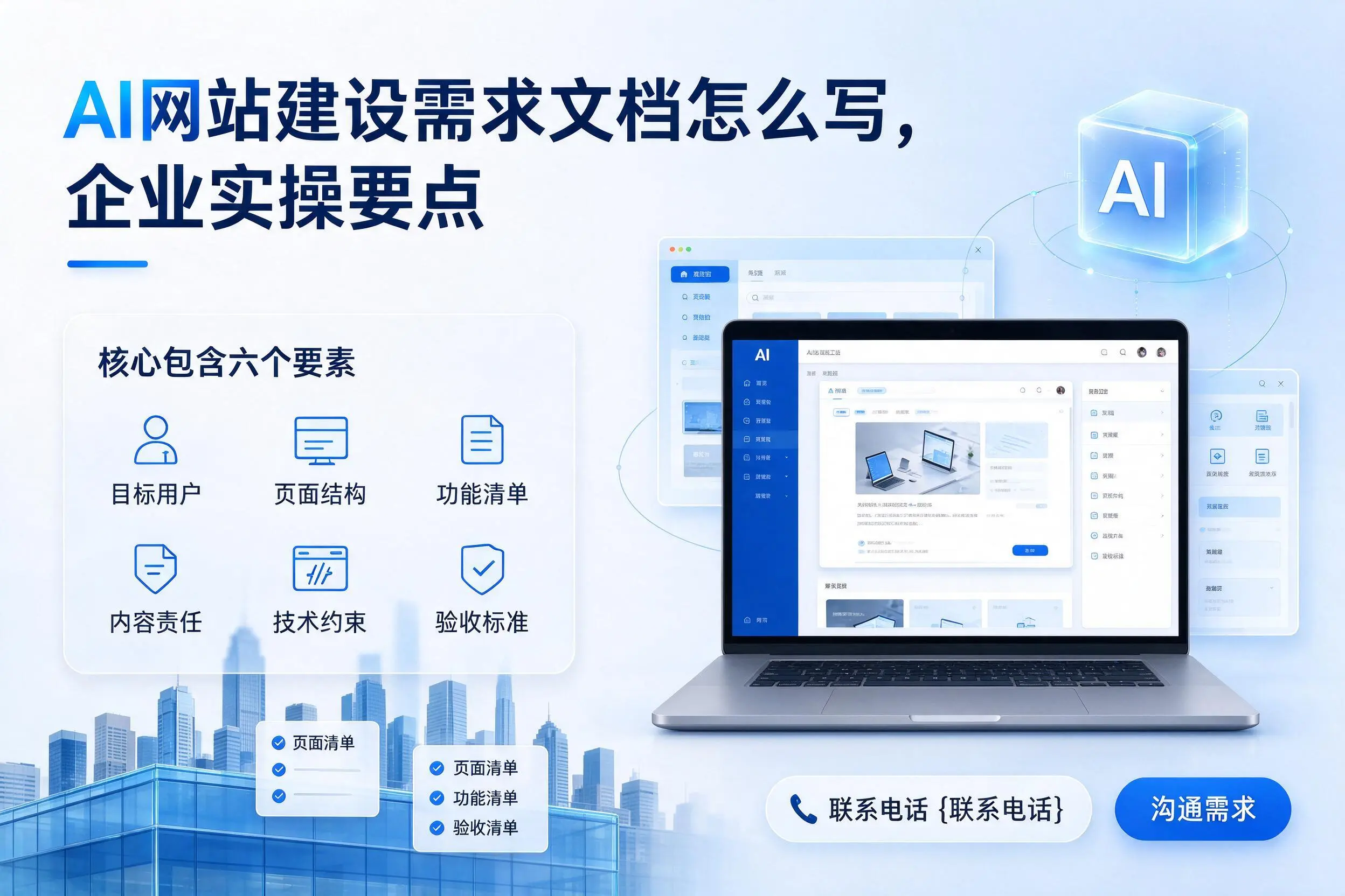 AI网站建设需求文档怎么写，锡林郭勒企业实操要点