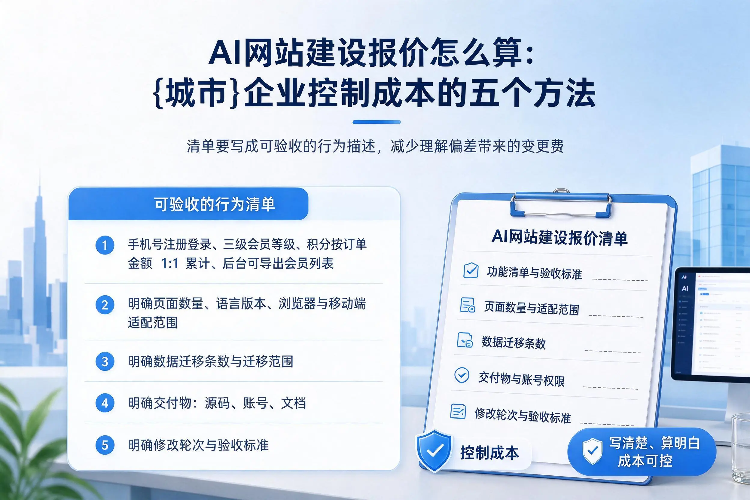 AI网站建设报价怎么算：锡林郭勒企业控制成本的五个方法
